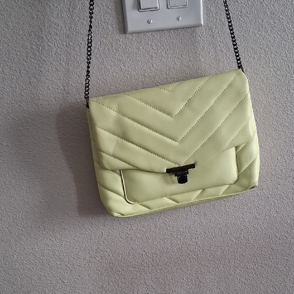 Handbags - Elegant Lime Quilted Shoulder Bag